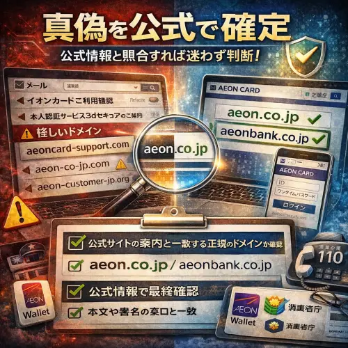 イオンカード3dセキュアに関する迷惑メールの本物と偽物の見分け方ガイド