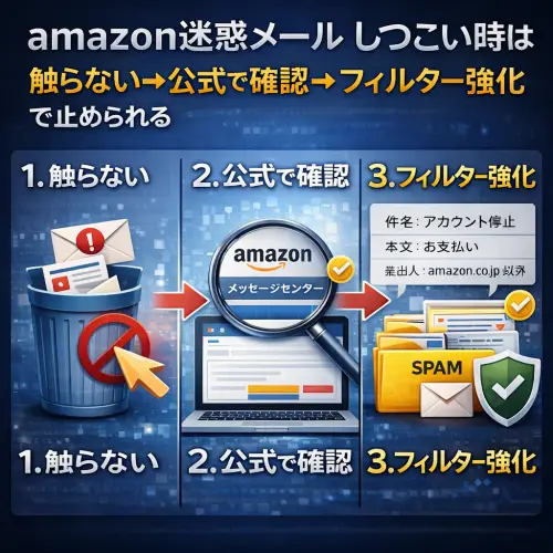 amazonの迷惑メールがしつこいと感じる時の正しい見分け方と被害防止法