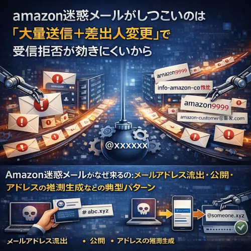 amazonの迷惑メールがしつこいと感じる時の正しい見分け方と被害防止法