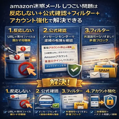 amazonの迷惑メールがしつこいと感じる時の正しい見分け方と被害防止法