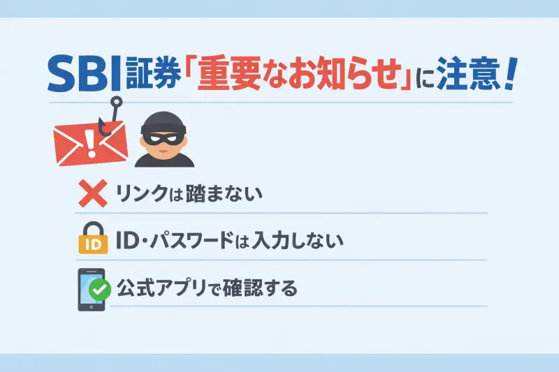 SBI証券「重要なお知らせ」メールは偽物？家族口座の確認手順